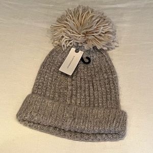 *NWT* Anthropologie beanie with fabric Pom Pom